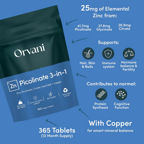 Orvani Zinc Picolinate 3-in-1